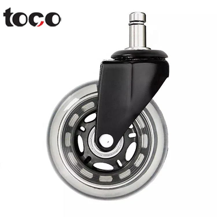 toco office chair transparent PU caster wheel  table desk pu wheel lockable casters