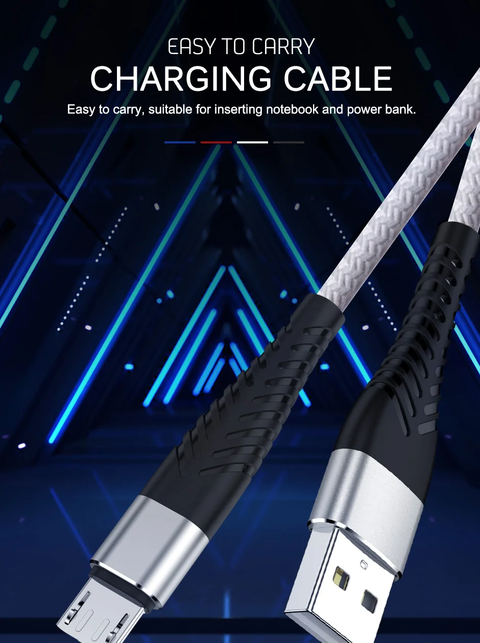 
Customized Fishbone 1ft 3ft 6ft 10ft Flexible Braided Fast Charging Micro USB V8 Data Charge Cable 