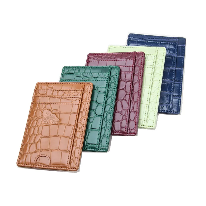 Luxury New custom slim card holders crocodile stone leather credit card case