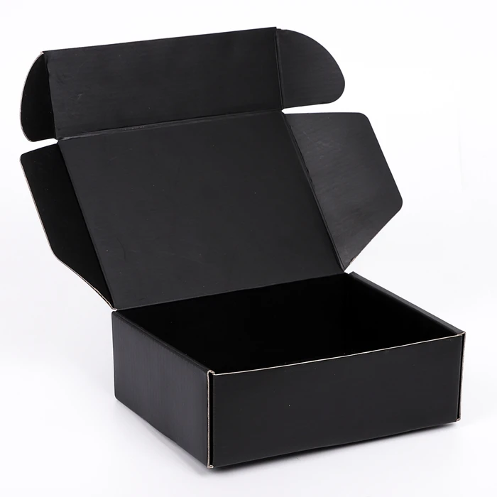 custom printed black shipping mailer box foldable corrugated packaging small large baby shoe flat carton box