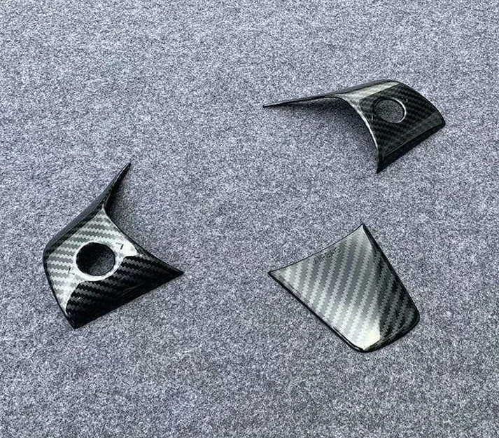 ABS Panels set Sticker For Tesla Model 3 Wheel Steering Panel Cover Trims Carbon Fiber pattern