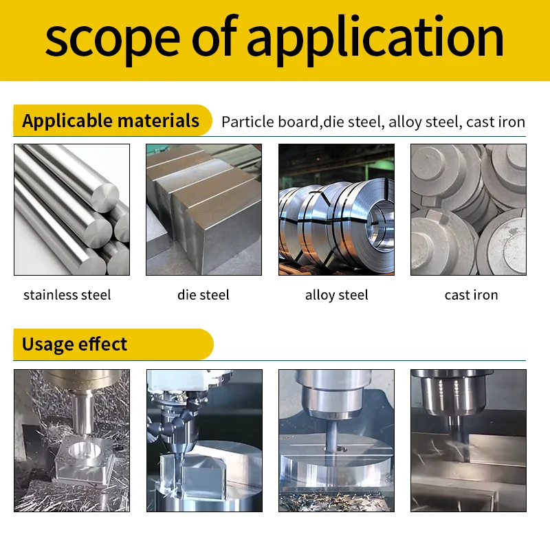 HRC65 Solid Carbide black Coating 4 Flutes End Mill cnc machining set 4 Flute cnc router bits For Mold And Steel