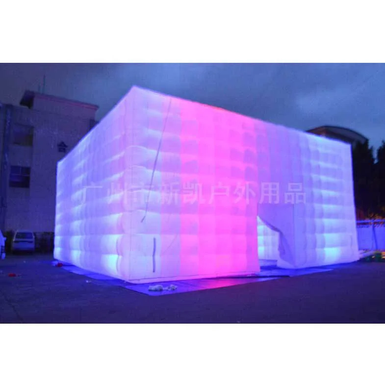 Large Cube Wedding Party Led Light Inflatable Tent Event Photo Booth White Giant Inflatable Cube Marquee Tent