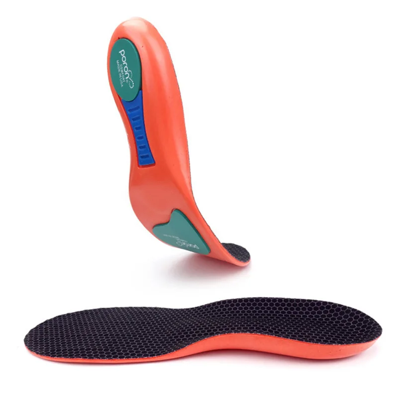 EVA Sports Insoles with Poron Padding Arch Support for Athlete Flat Foot Plantar Fasciitis Orthotic Insoles
