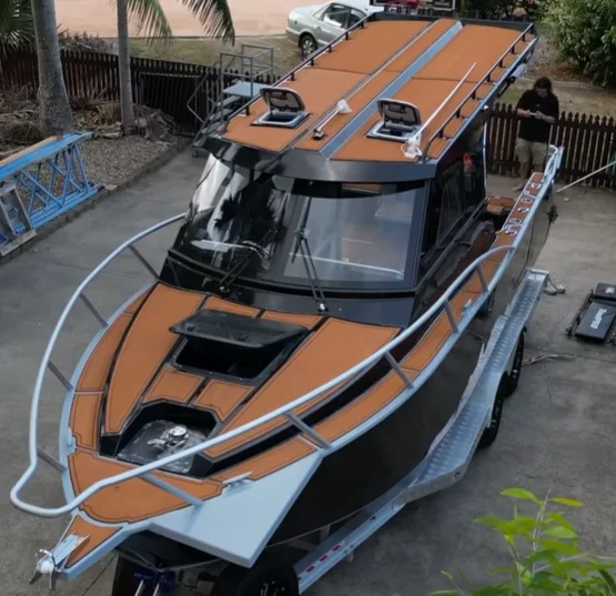 CE certificated Chinese Aluminium Boat 7.5m 25ft aluminum Cabin Cruiser Marine fishing boat for sale