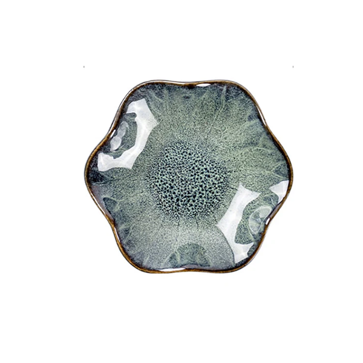 Chaoda 11cm 14 cm chip and dip tray ceramics kiln color sauce dip dish Japanese dishware porcelain for home and hotel