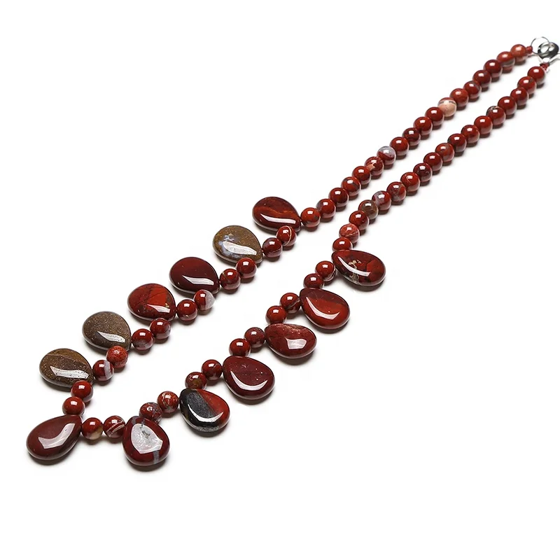 Natural Gemstone Drop Necklace Hand Craft Fine Gemstone Beads Necklace Jewelry For Woman Gifts