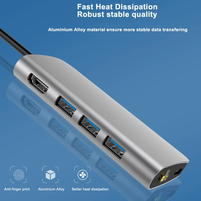 Type-c docking station 8 in 1 to HDTV TF SD card reader USB-C Multi-port Usb C Hub mac book pc usb hub