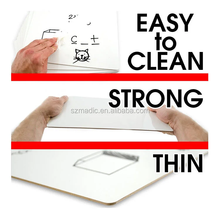 9x12 Inches White Learning Dry Erase Lapboard Class Pack with 12 Each for Students Learning Pad for Kids