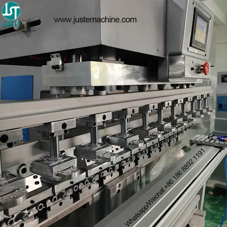 Sealed Ink Cup Pad Printer PLC Servo Motor 12 Multi Color 150-100 300C Big Oil Closed Cup Gripper Pad Printing Machine
