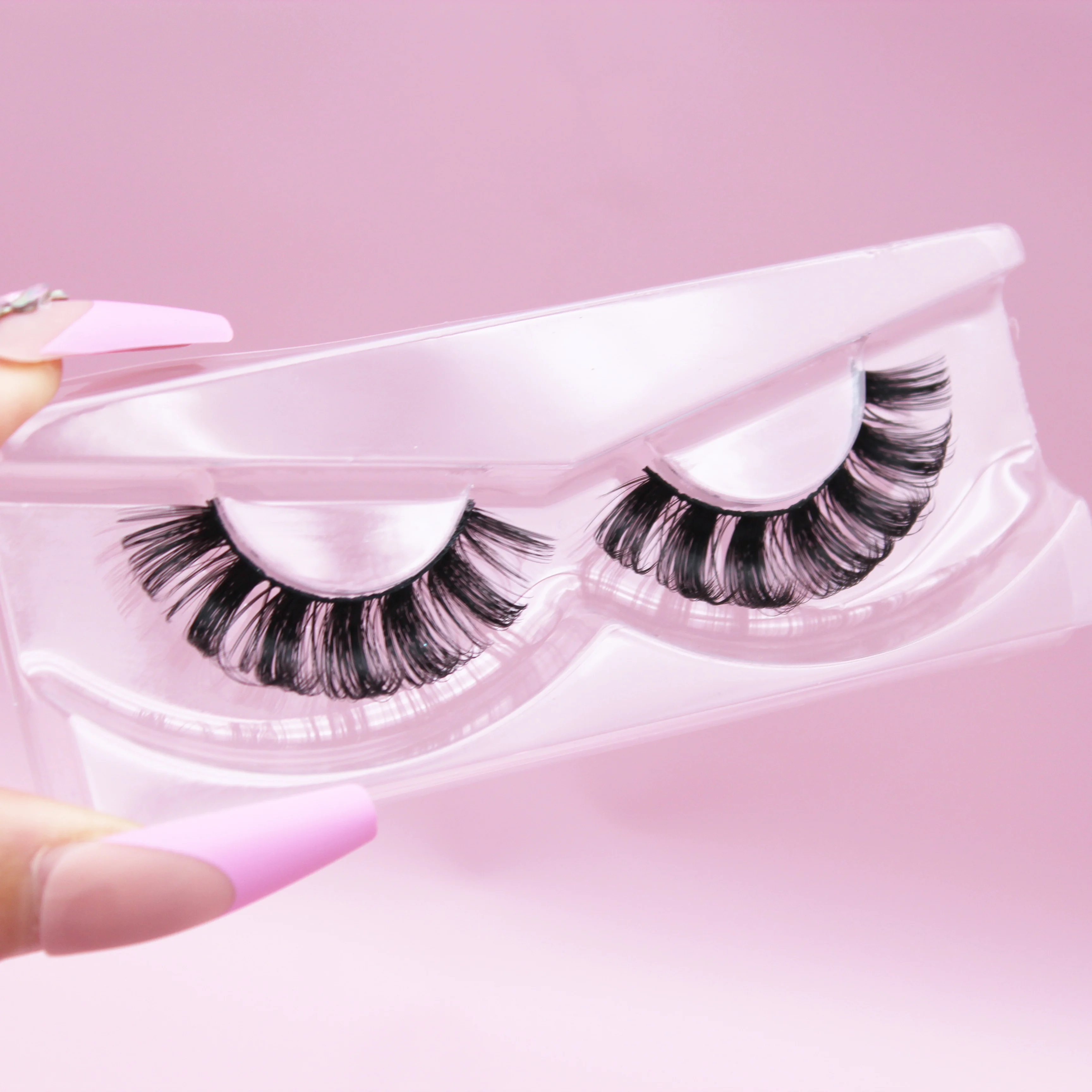 private label natural long wink winged eyelash extensions extra curly c d dd curl 14mm strip eyelashes with custom lash box