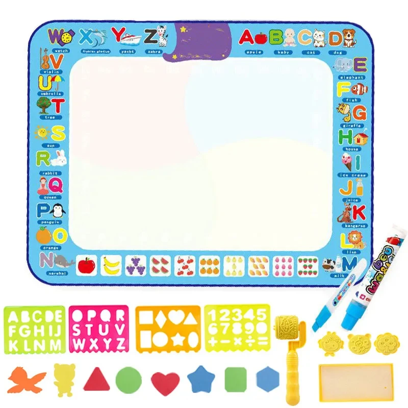Junmon Magic Water Drawing Mat Coloring Doodle Mat Magic Pens Montessori Toys Painting Board Educational Toys for Kids