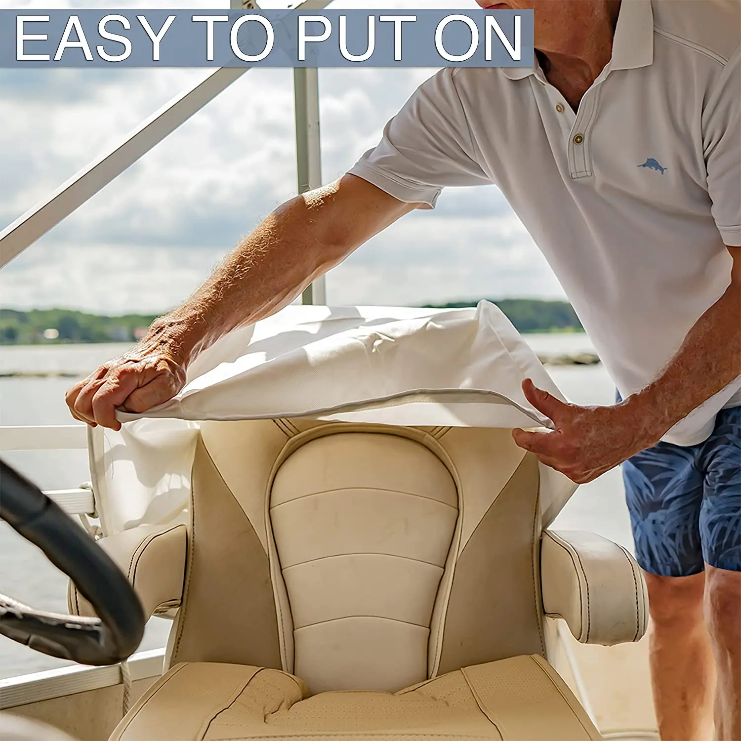 Waterproof Protects Captain Chair Heavy Duty Oxford Fabric Boat Seat Cover Boat Bench Chair Seat Cover