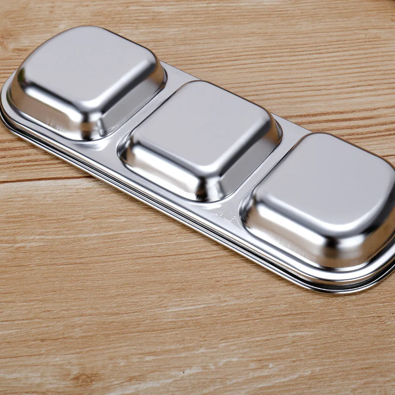 
Hot sale Korean style tableware rectangular saucer dish with dividers Japanese 