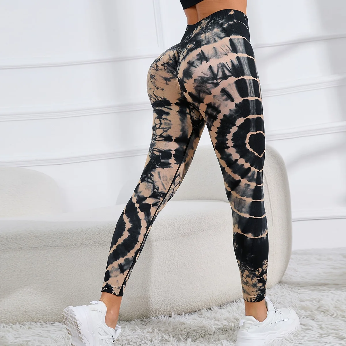 Scrunch Athletic Running Gym Fitness Active Pants High Waist Butt Lifting Tummy Control Tie Dye Leggings Plus Size