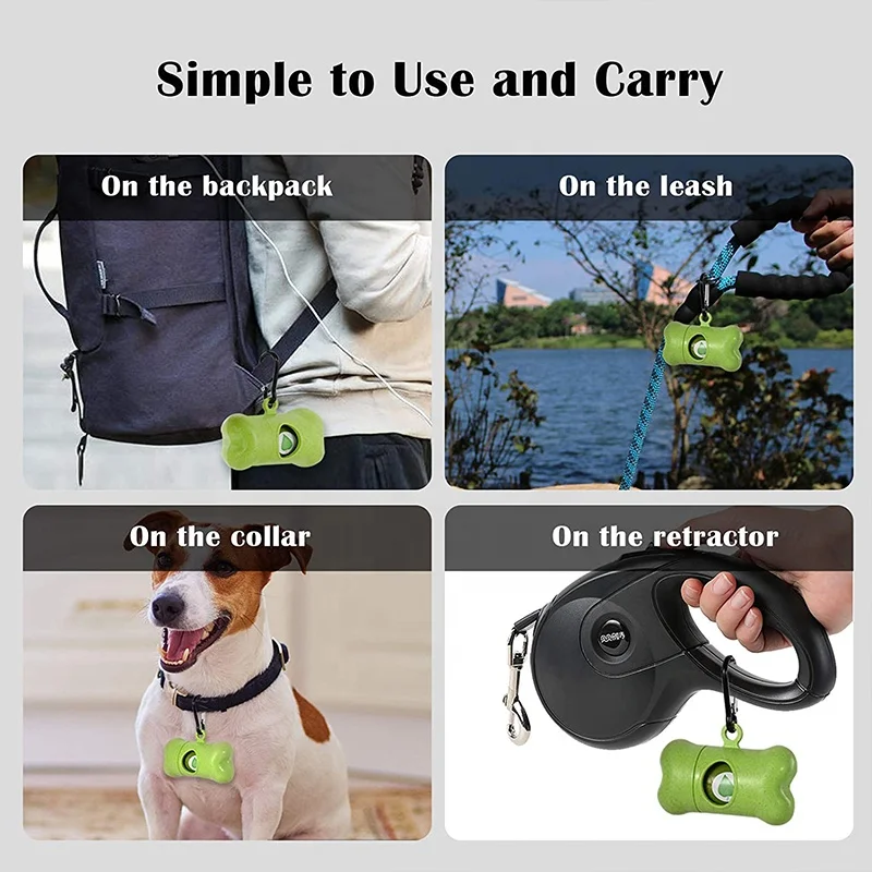 Customizable dog products practical disposable pet dog waste poop bag holder dispenser