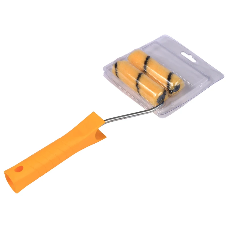 4inch yellow color Paint Roller high density  Woven Acrylic with Frame