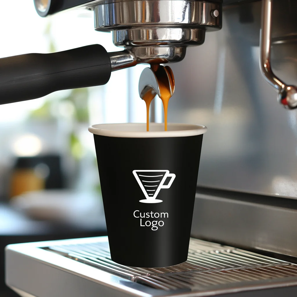 AB0412 small batch customization disposable coffee cups custom disposable paper cup with lids double wall cups for hot drinks