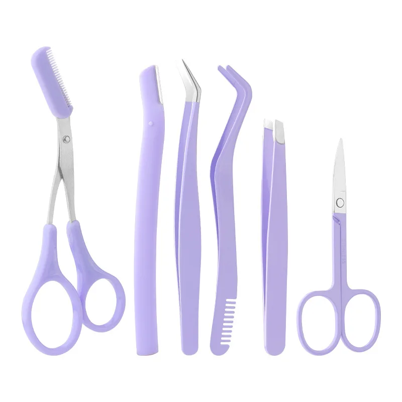 Reusable Black Eco-Friendly Folding Micro Blading Kit Mini Eyebrow Blade Shaver Shaper Razor Trimmer Kit 2025 With Travel Case