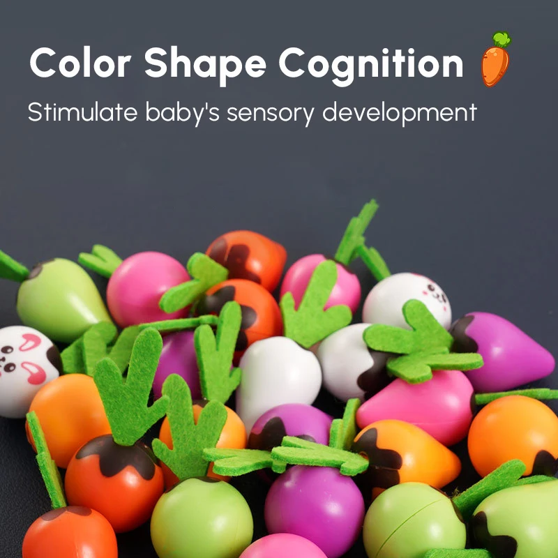 Educational Toys, Memory Games Radishes Shape Color Sorting Matching Fun Carrots Harvest Toy//