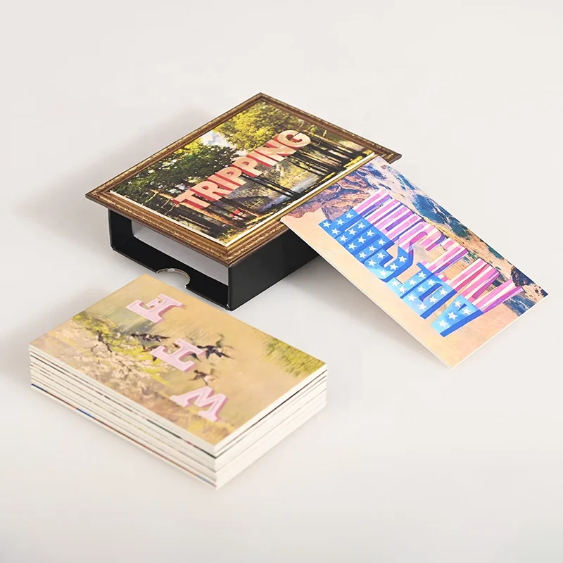 Flash cards deck high quality cardboard affirmation card printing custom card games