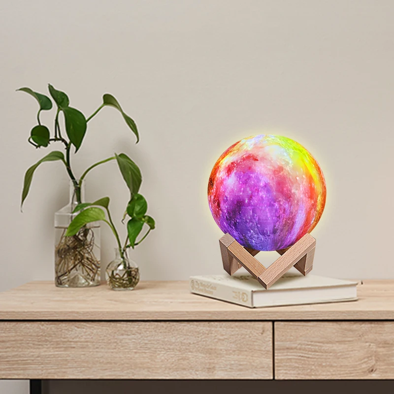 
Pink Starry Sky 3D Moon Lamp touch remote control home indoor decoration lighting 