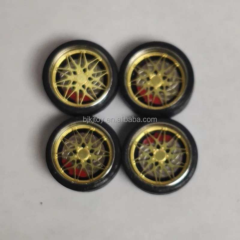 11mm Alloy Car Wheels Rubber Tires Offroad Wheel For 1:64 Mini Toy Car Model For HotWheel Matchbox