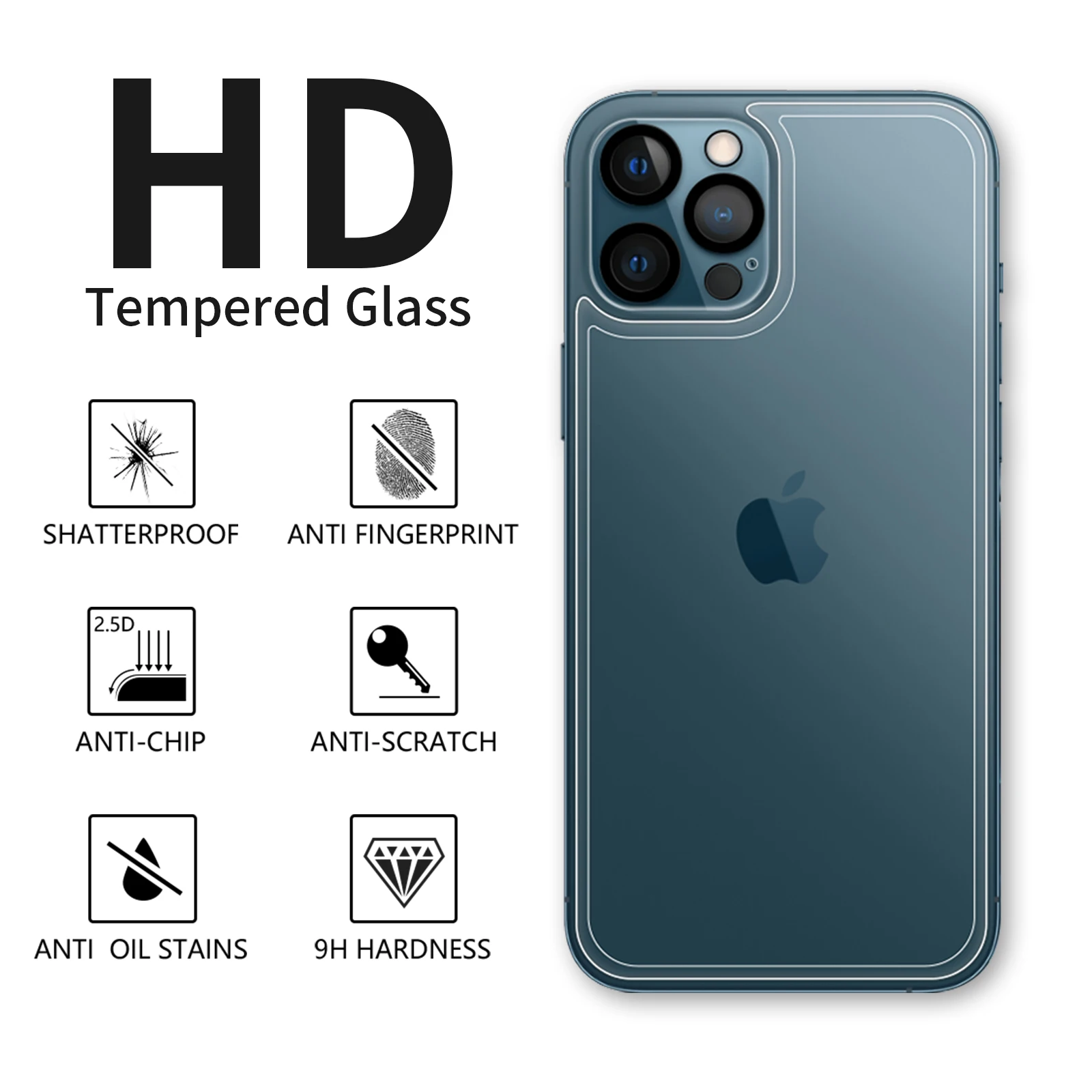 Hot Sale Lite Clear Mobile Phones His Dark Materials Back Film Tempered Glass Screen Protectors for iPhone 11 12 13 Pro Max