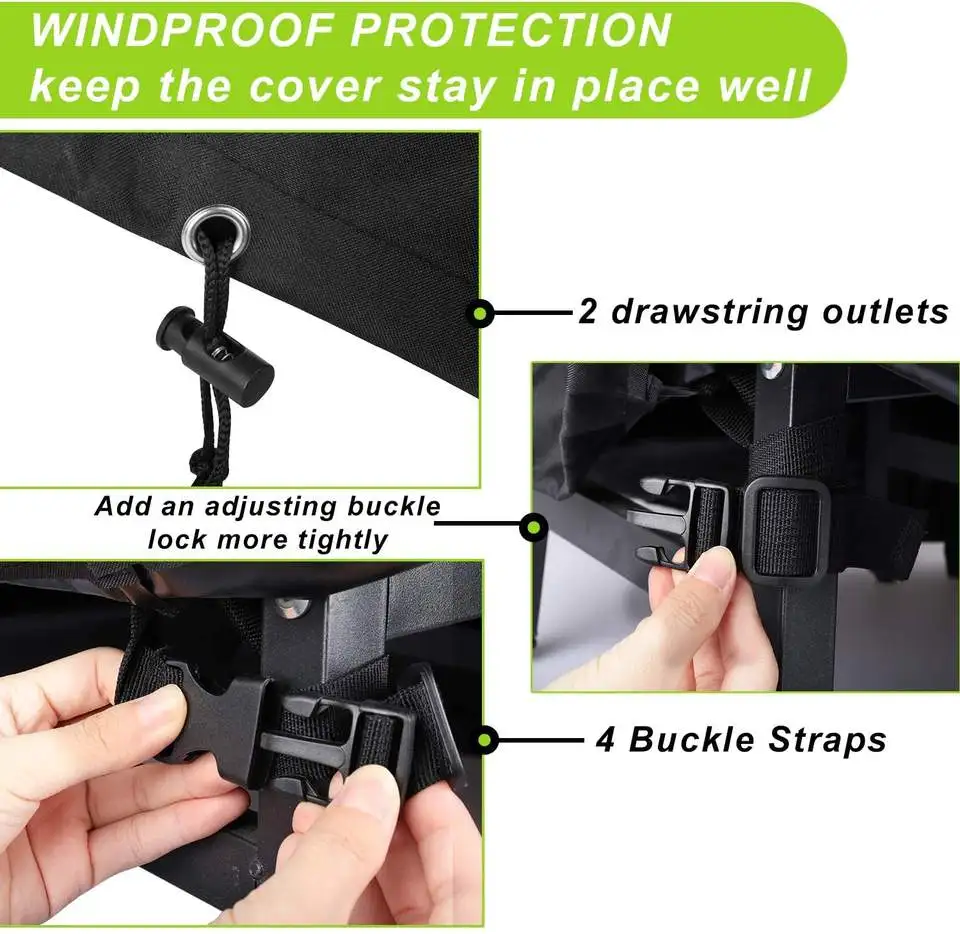 100% Polyester 600D 4 Seasons Outdoor Heavy Duty Waterproof Dustproof Outdoor Patio Furniture Cover