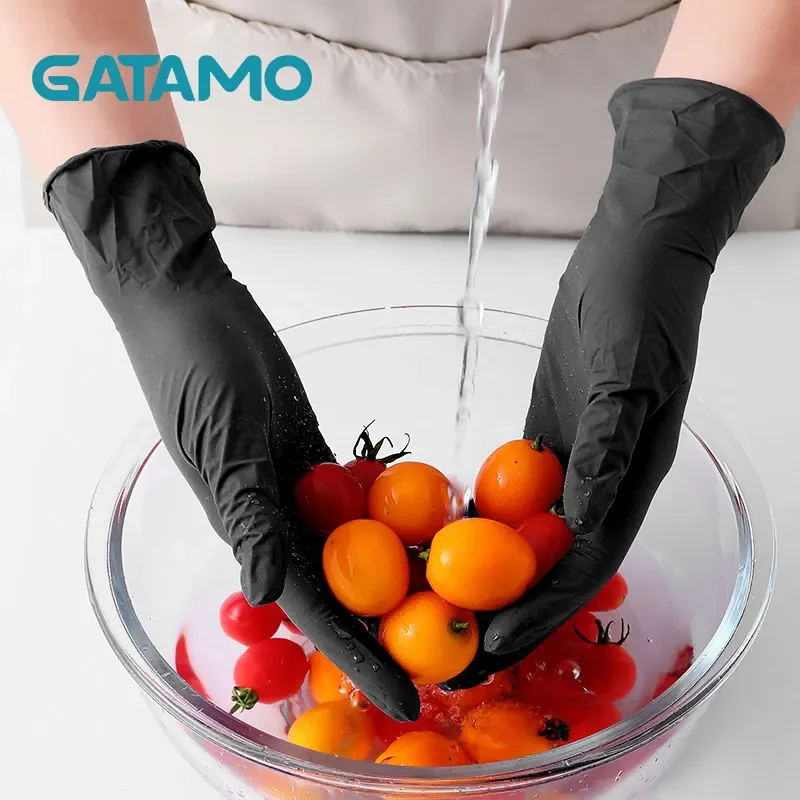 BSN009 Cheap Exam guantes de nitrilo Box 4 6mil Black Nitrile Gloves Pure Examination food disposable powder free nitrile gloves