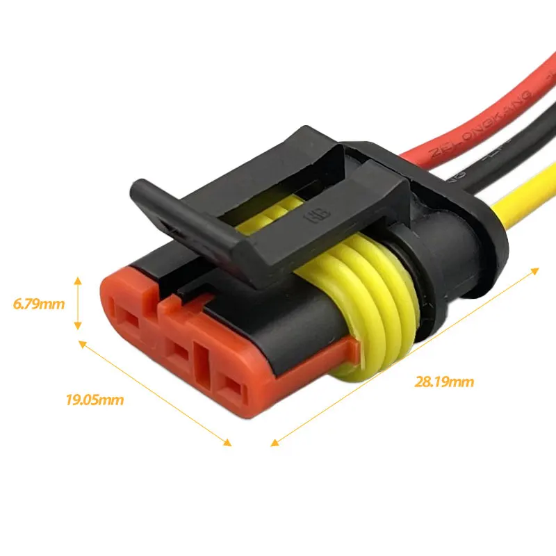 amp super-seal 1.5 series 1 2 3 4 5 6 pin auto wire harnesses waterproof cables te connector