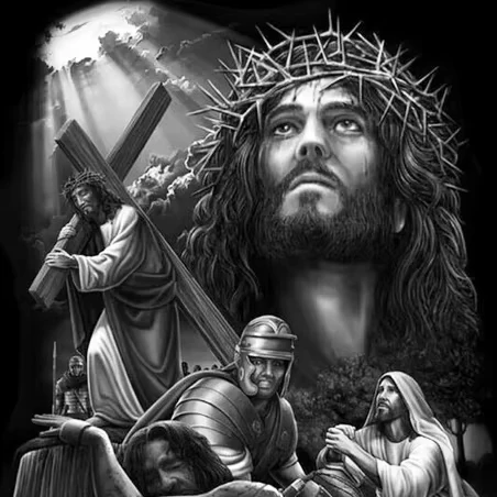 Abstract Black & White Jesus Portrait Canvas Painting Christian Wall Decor for Living Room decoration interior house