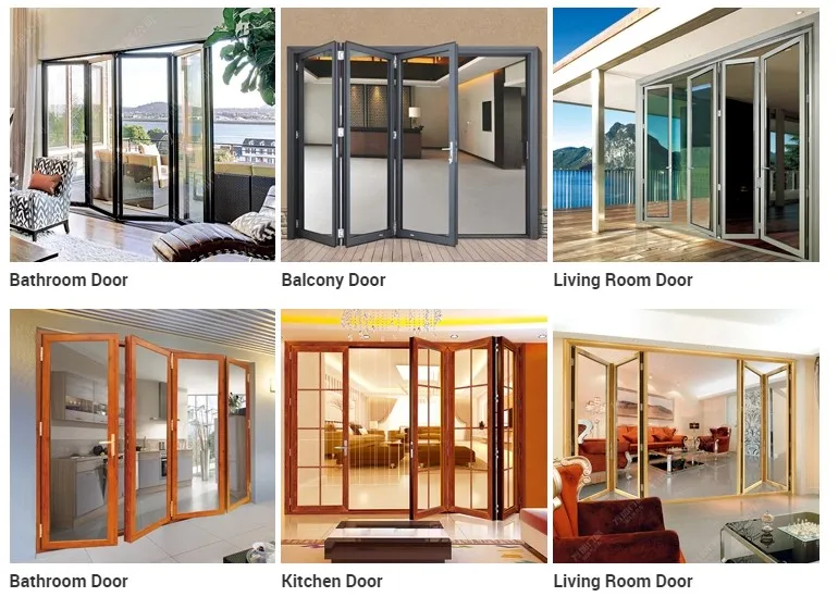 
aluminum interior glass sliding bifold door 