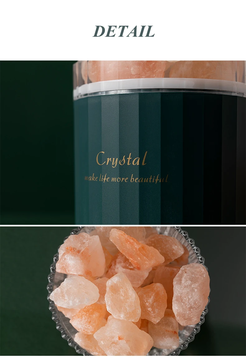 Updated Household office desktop USB charging mini portable Crystal salt stone ultrasonic LED humidifier essential oil diffuser