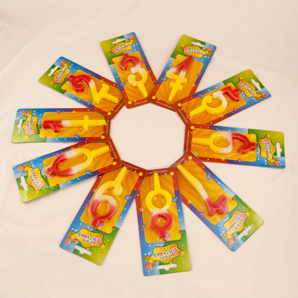 0-9 Creative Candles Number Happy Birthday Cake Topper Decoration Party Supplies