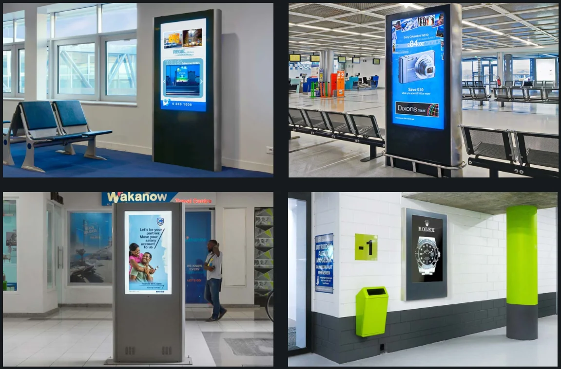 Street light LCD LED advertising display sunlight readable LG  outdoor waterproof kiosk signage banner screen