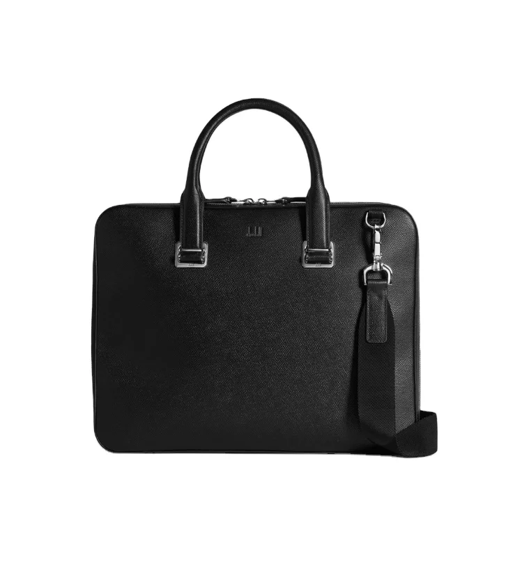 OEM Genuine Leather Ziparound Slim Document Case Lawyer Laptop Briefcase Messenger Bag for School Work Travel