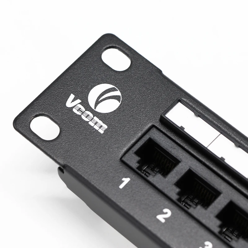 VCOM 19' Patch Panel 24 Port 1U 19inch UTP Network Patch Panel Cat5e Patch Panel with Cable Management