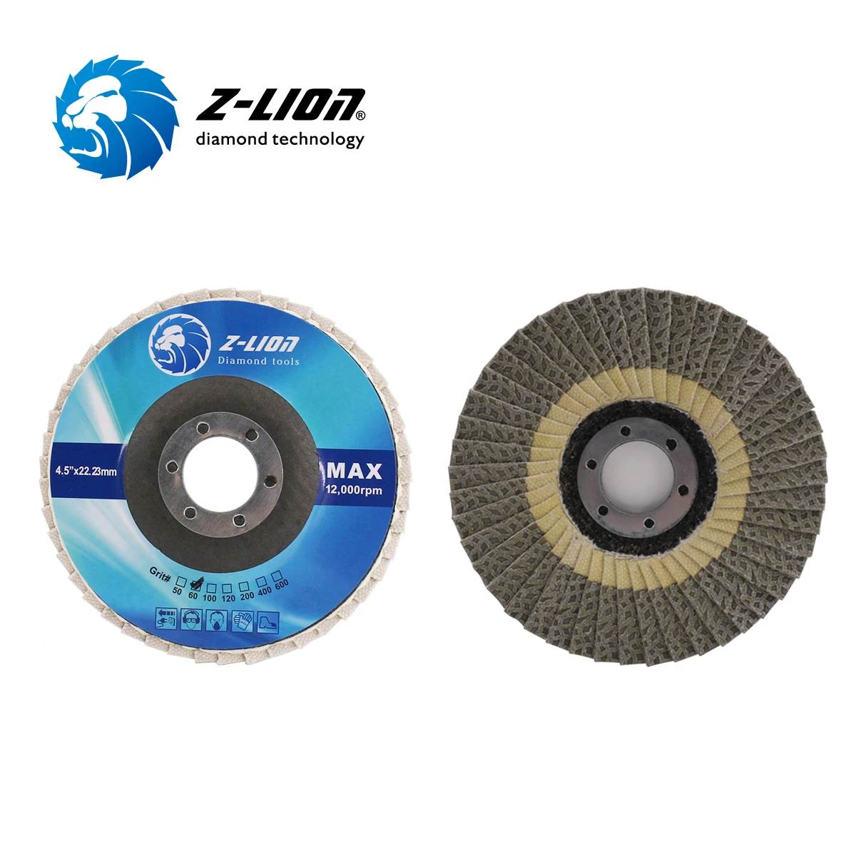 Z-LION 4.5 Inch Electroplated Diamond Flap Discs for Stone & Construction