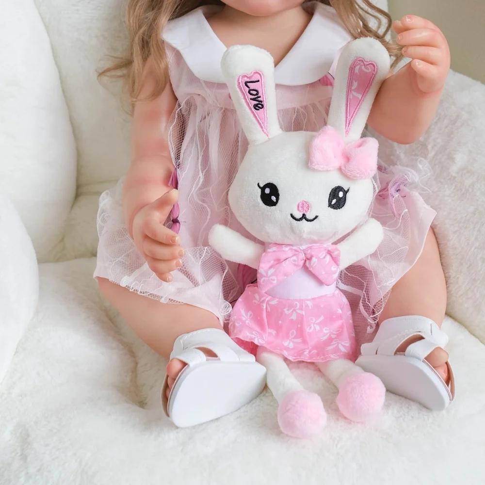 55CM  reborn baby dolls Toddler Girl look like real cute baby Handmade 3D Skin with long hair