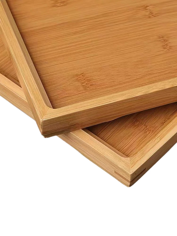 Customized Bamboo Breakfast Wood Table Laptop Desk Bed Table Coffee Tea Food Serving Tray Set With Phone Tablet Holder