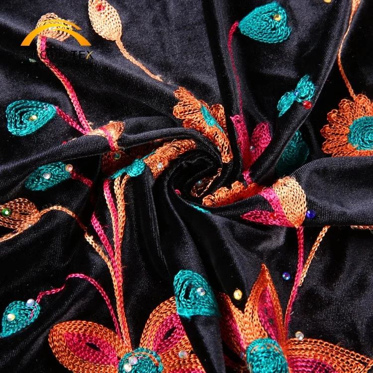 Лидер продаж платье из полиэстера и сатина с вышивкой Женская бархатная