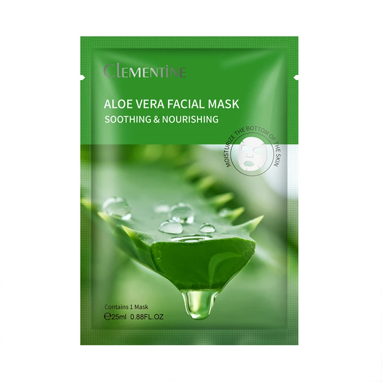 Manufacturer Wholesale Private Label  Aloe Vera Mask Skin Care Whitening Moisturizing Disposable Face Sheet Mask