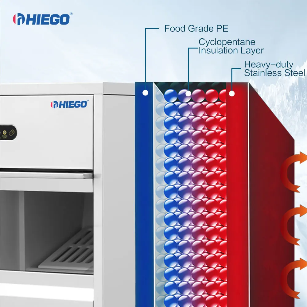 Convenient 20Kg/24H Fast Freeze Ice Maker Bullet Shaped Ice Making Machine for Supermarket Restaurant Bar Coffee Shop