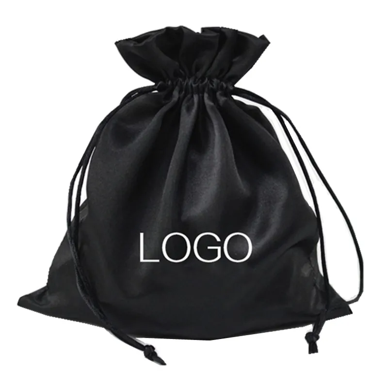 CustomSatin Bags With Logo  Satin Pouch Bags  Satin Hair Bags Printed Logo Satin Pouch For Hair