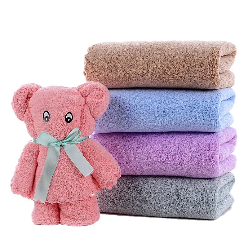 2023 hot selling  Microfiber Bath Towel Large bear Towel 2-piece Set box package