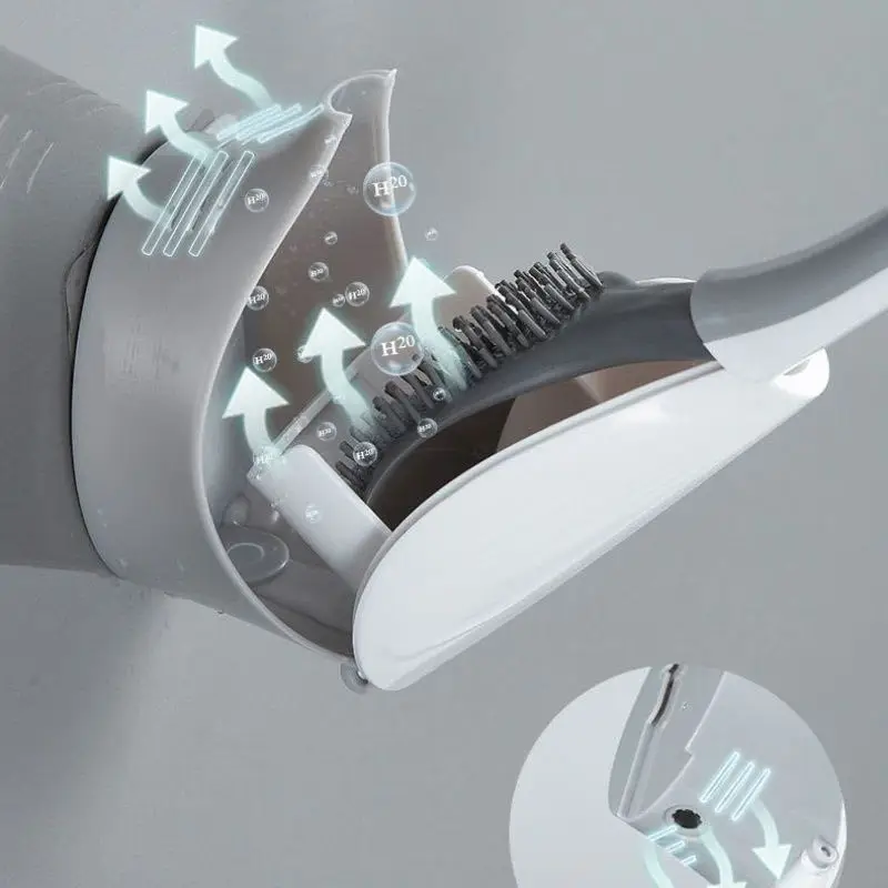 2021 настенный держатель для туалетной щетки ванной комнаты квадратная Мягкая силиконовая щетка туалета из ТПР очиститель с пластиковой