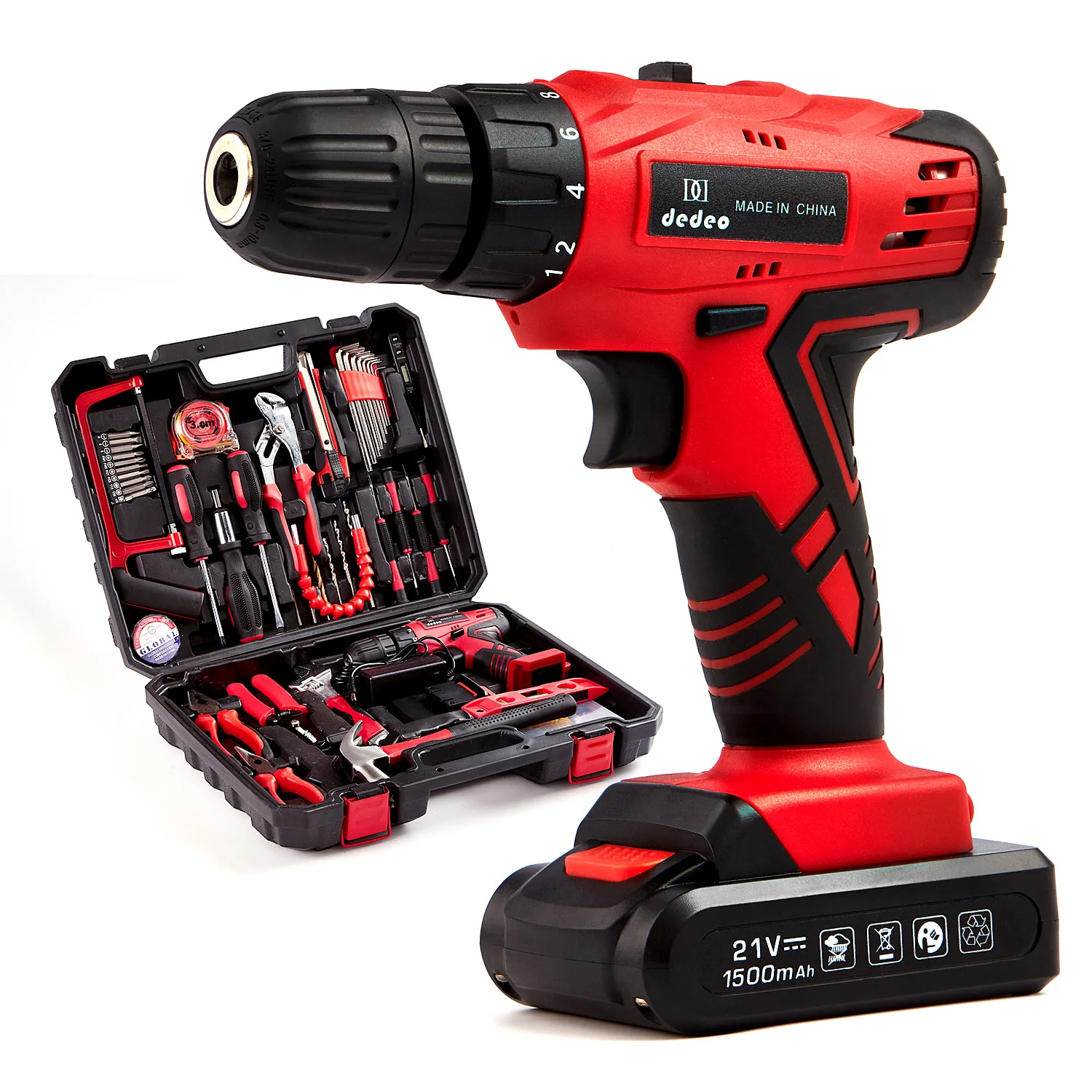 Screwdriver Impact Power Drill Cordless Drills Hand Drillin 21V Battery 72pcs Hom10mm 16V 18V 20vc Driver Metal and Plastic 5kg