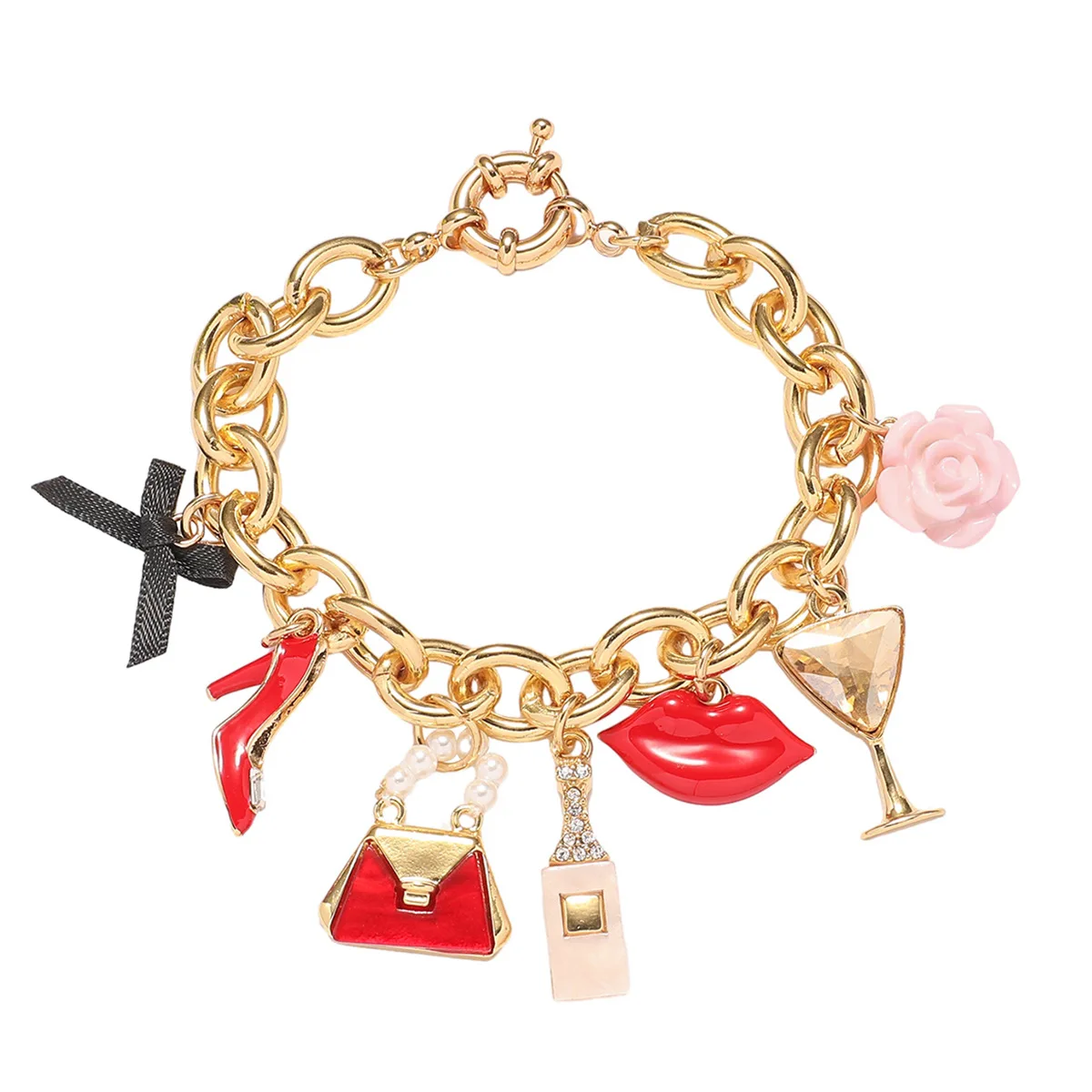 pendant Personalized Fashion Versatile Bohemia Adjustable Temperament Bracelet with handbag bow high heels multi for Women
