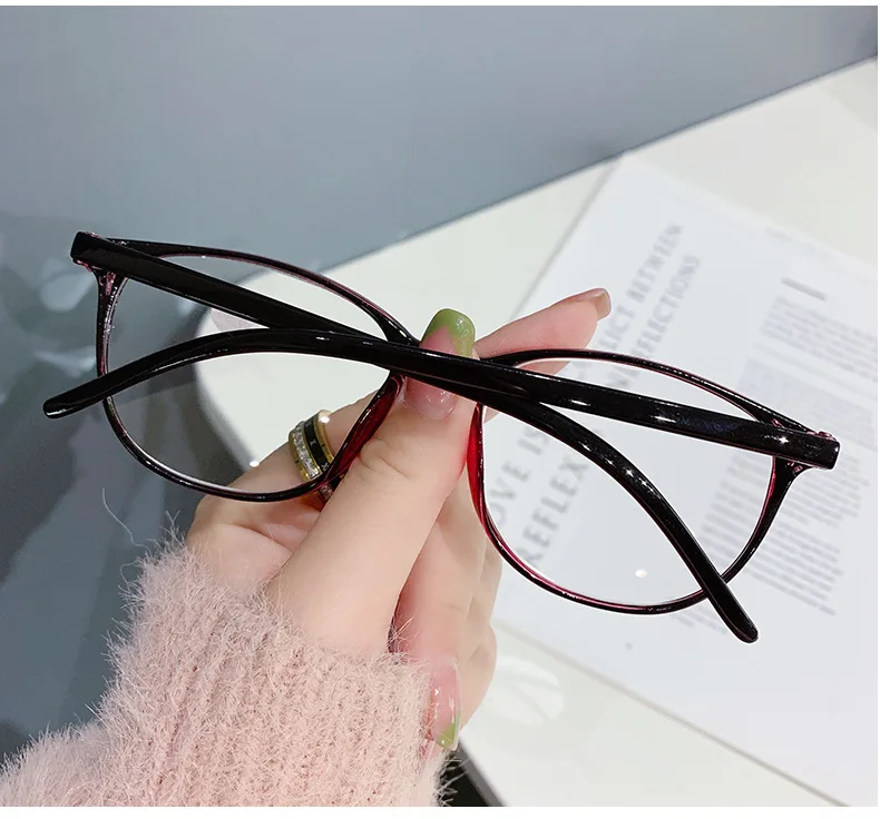 Retro ultra light and fashionable TR90 frame anti blue light presbyopic glasses for unisex